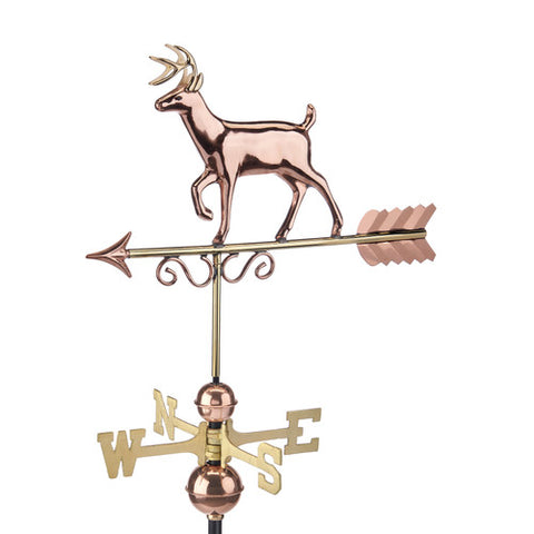 Proud Buck Deer Copper Farmhouse Weathervane