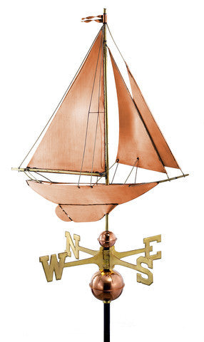 Racing Sloop Copper Farmhouse Weathervane