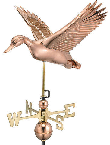 Flying Duck Copper Farmhouse Weathervane