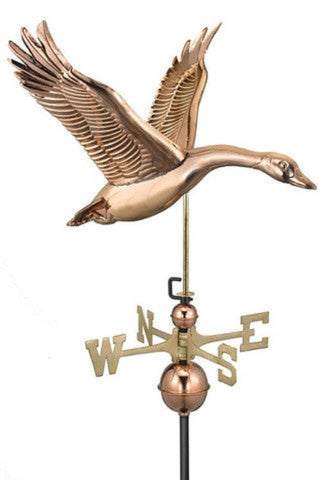 Feathered Goose Copper Farmhouse Weathervane