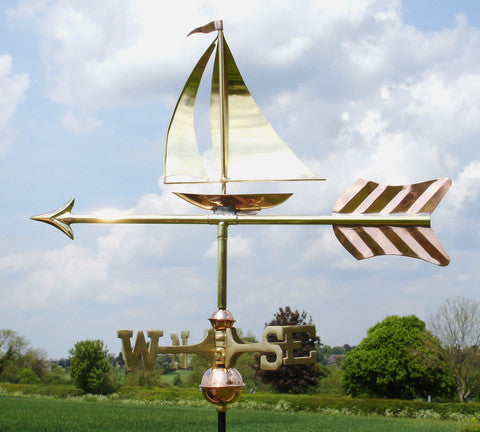 Sail Boat Copper Cottage Weathervane