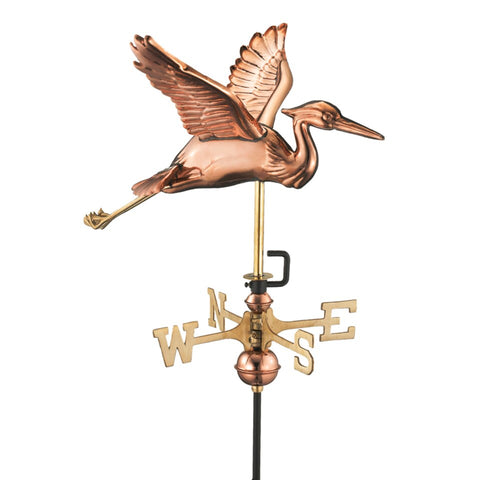 Good Directions Blue Heron Copper Cottage Weathervane