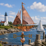 Racing Sloop Copper Farmhouse Weathervane