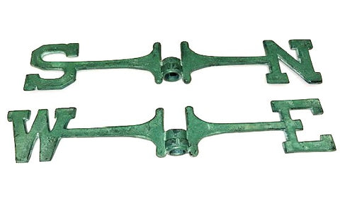 Cardinal points NSEW Aluminium Verdigris finish