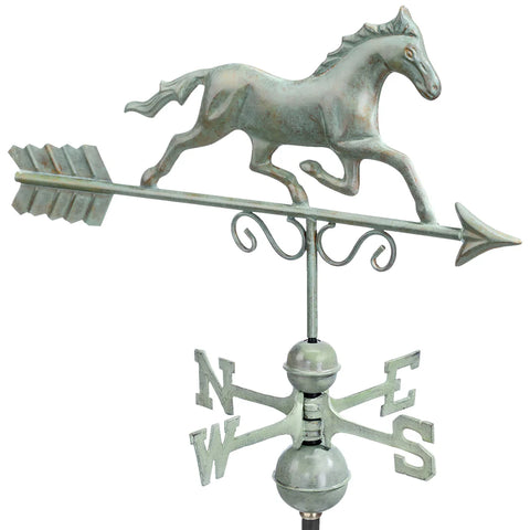 Small Galloping Horse Copper Verdigris  Farmhouse Weathervane