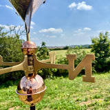 Racing Sloop Copper Farmhouse Weathervane