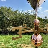 Racing Sloop Copper Farmhouse Weathervane