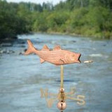 Bass With Lure Copper Cottage Weathervane