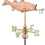 Bass With Lure Copper Cottage Weathervane