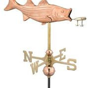 Bass With Lure Copper Cottage Weathervane