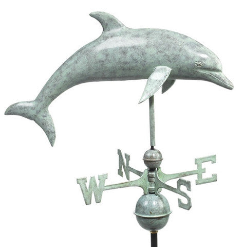 Dolphin Copper Verdigris Farmhouse Weathervane
